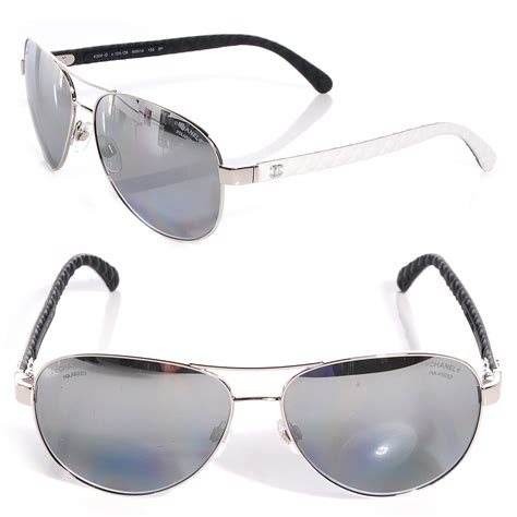 white chanel aviator quited sunglasses|chanel aviator sunglasses women's.